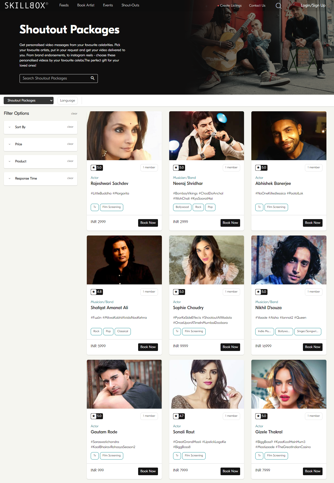 celebrity shoutout website
